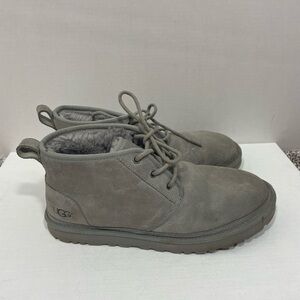 Authentic UGG NEUMEL chukka boots gray suede sheepskin size 11